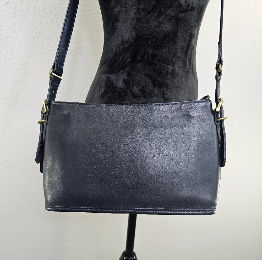 Coach VINTAGE 1998 Equesterian Slim navy Crossbody Shoulder Bag - Picture 9 of 16